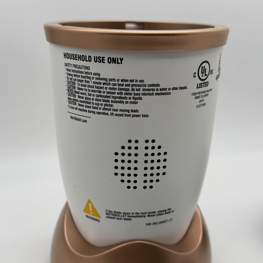 NutriBullet NB-100 Personal Blender White Rose Gold Cup Blade Tested Working - Picture 3 of 7